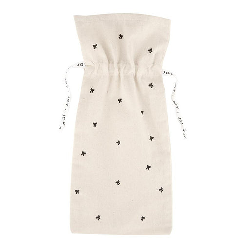 Canvas Wine Bag with Black Bows