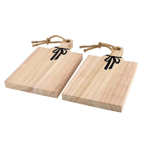 Mini Paulownia Boards with Bow - Set of 2
