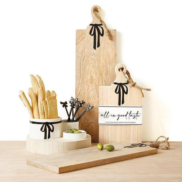 Mini Paulownia Boards with Bow - Set of 2