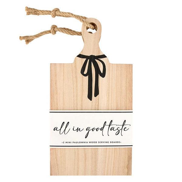 Mini Paulownia Boards with Bow - Set of 2