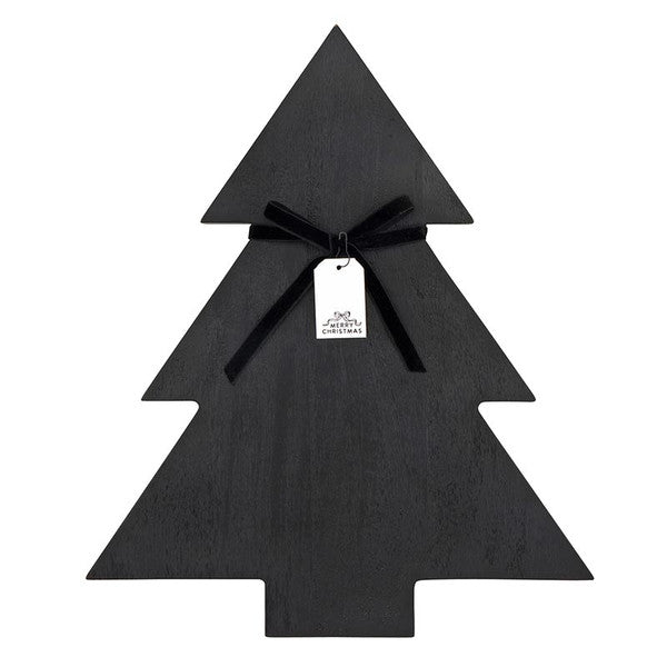 Black Christmas Tree Wood Board