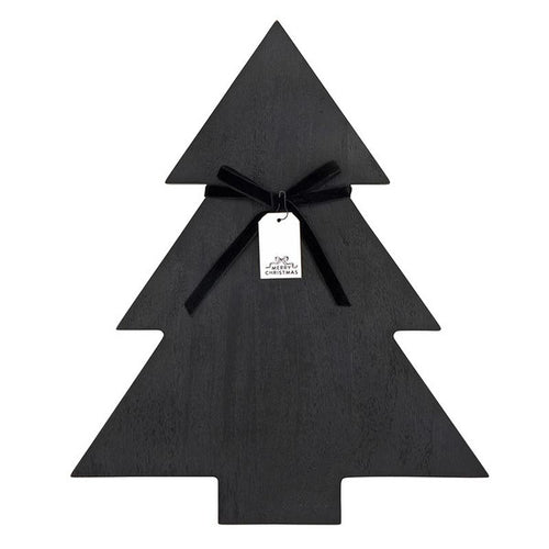 Black Christmas Tree Wood Board