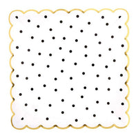Black Polka Dot Scalloped Plates 8CT