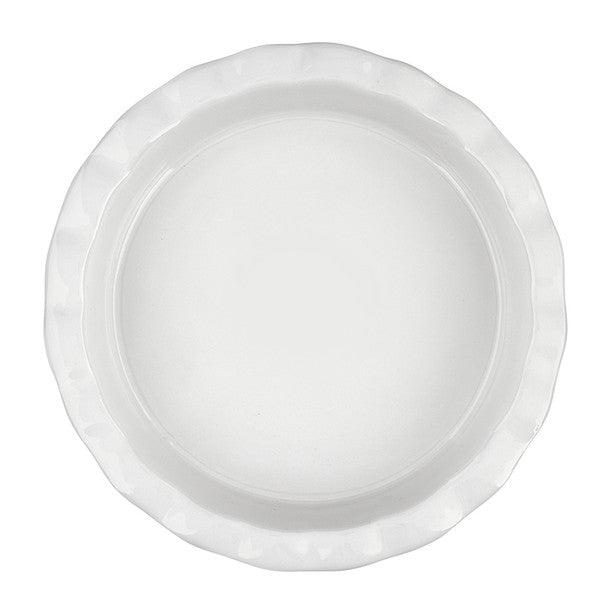 Ceramic Pie Plate with Black Bows