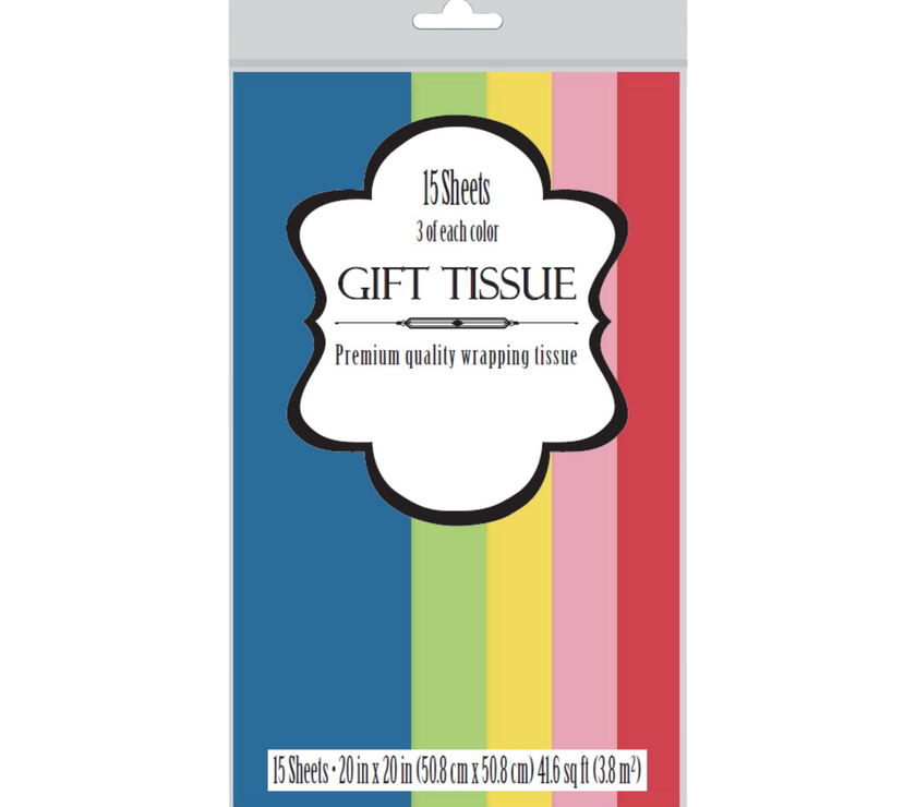 Assorted Tissue Paper Pack - 15 Sheets