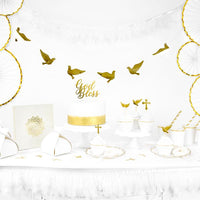 White and Gold Dessert Paper Plates 6CT