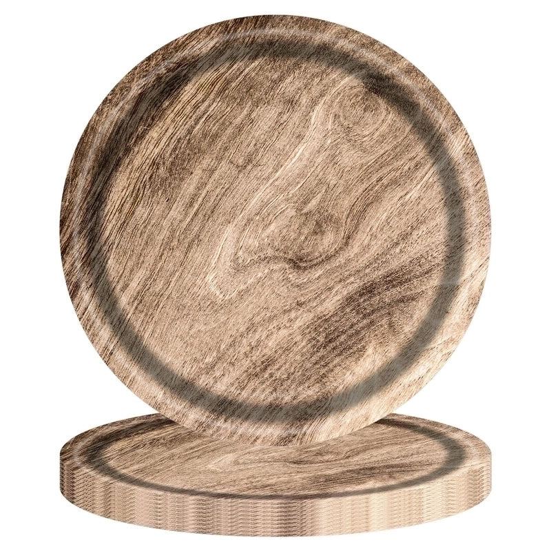Wood Grain Printed Paper Plates 10CT