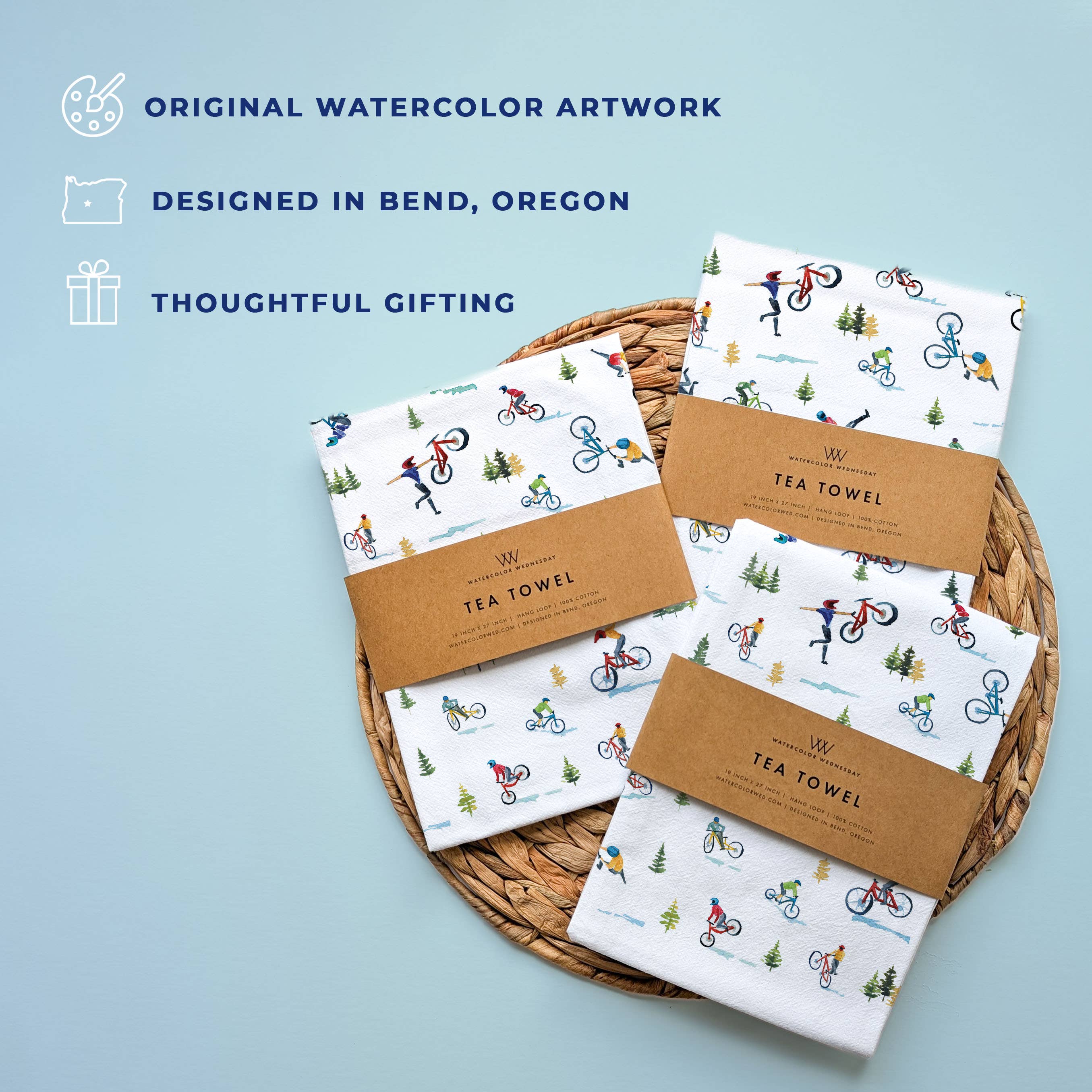 Mountain Biking Tea Towel