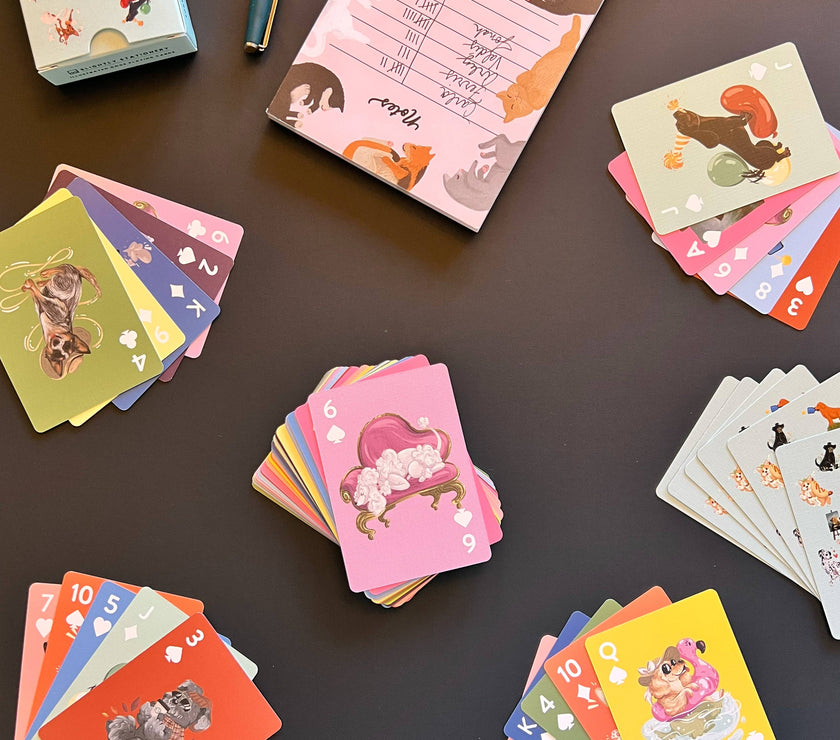 Illustrated Dogs Playing Cards