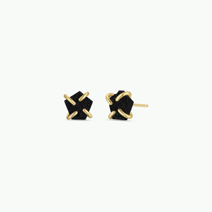 Druzy Prong - Black - Earrings