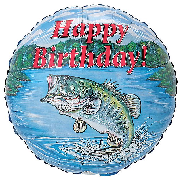 Happy Birthday Bass 17" Mylar Balloon