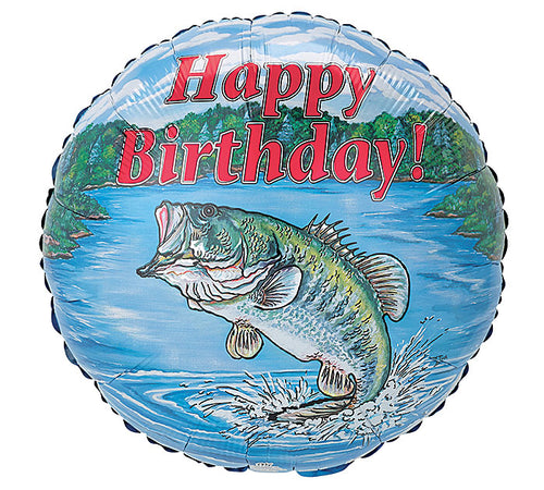 Happy Birthday Bass 17" Mylar Balloon