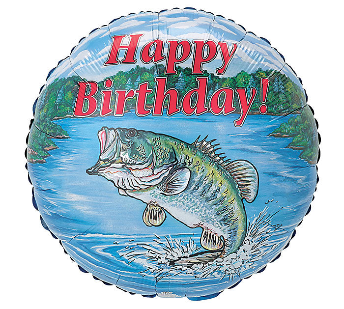 Happy Birthday Bass 17" Mylar Balloon