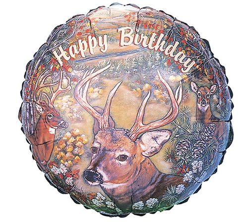 Happy Birthday Deer 17" Mylar Balloon