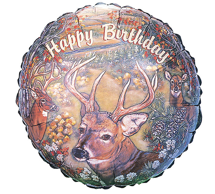 Happy Birthday Deer 17" Mylar Balloon