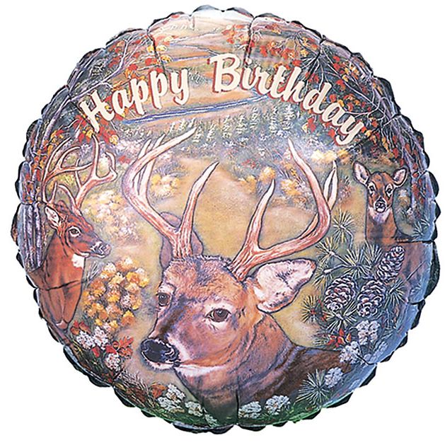 Happy Birthday Deer 17" Mylar Balloon