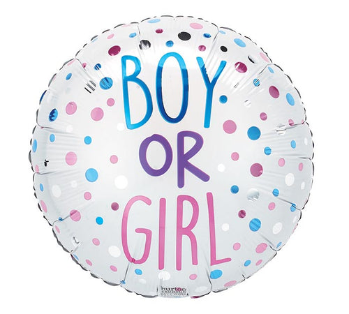 Boy or Girl Baby Shower 17" Mylar Balloon