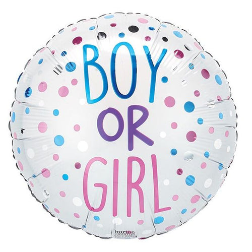 Boy or Girl Baby Shower 17" Mylar Balloon