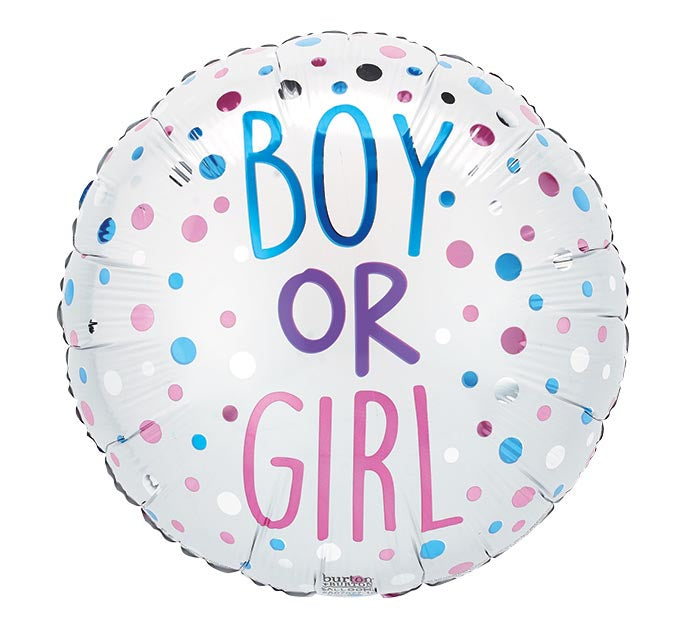 Boy or Girl Baby Shower 17" Mylar Balloon