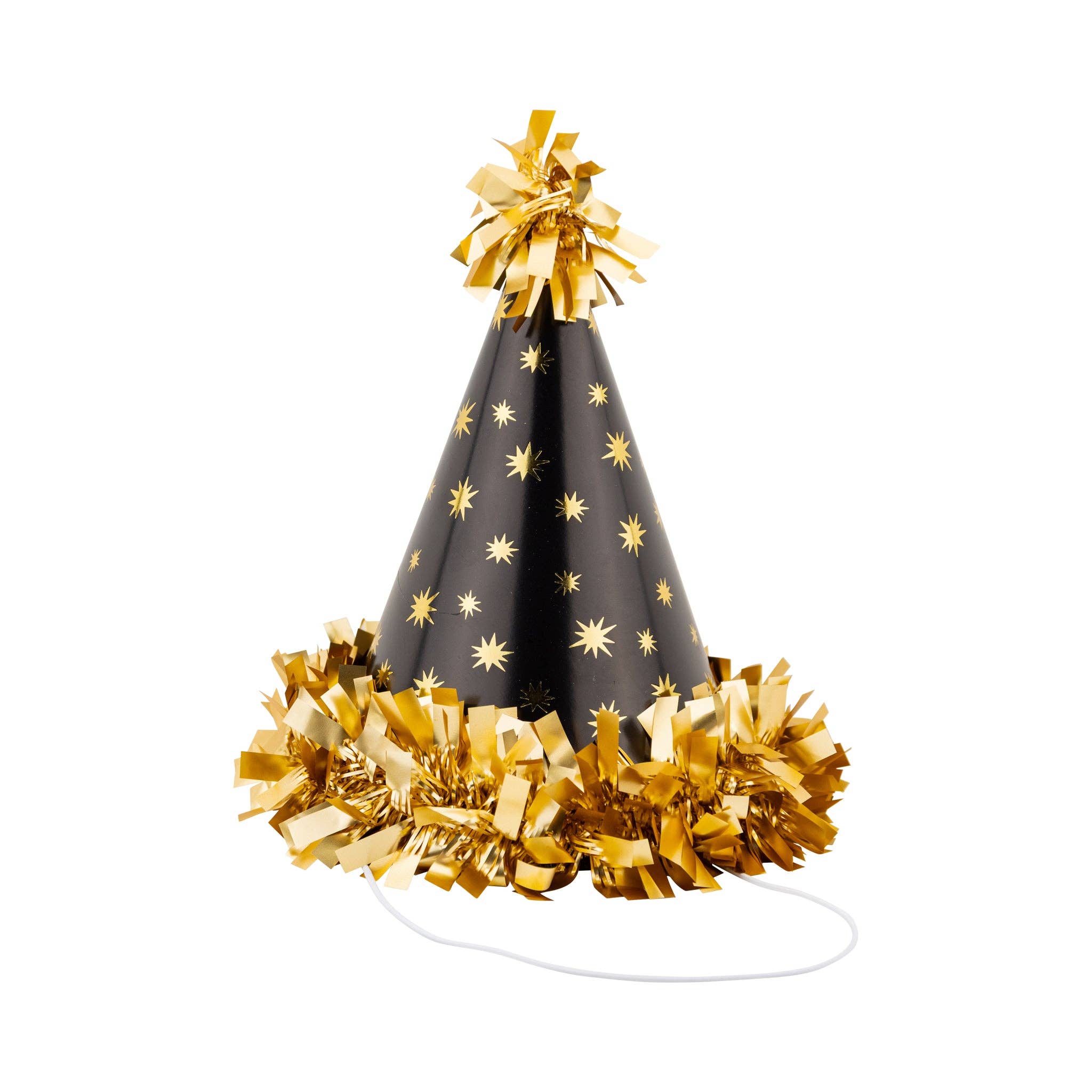 Black and Gold Party Hats - 8CT