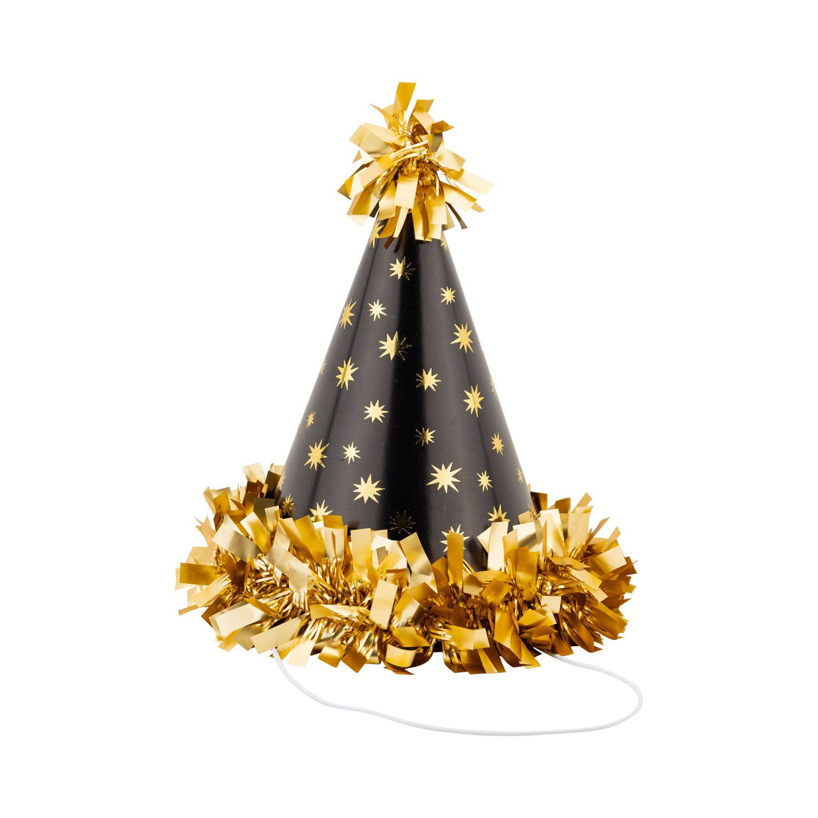 Black and Gold Party Hats - 8CT