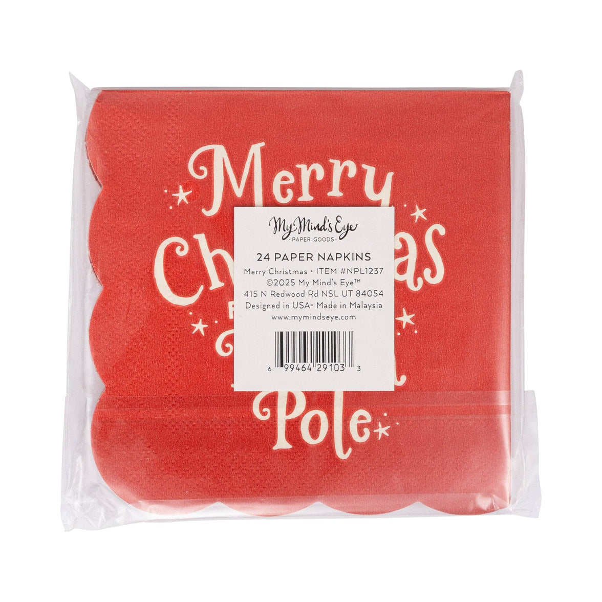 Merry Christmas North Pole Cocktail Napkins - 24CT
