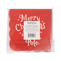 Merry Christmas North Pole Cocktail Napkins - 24CT
