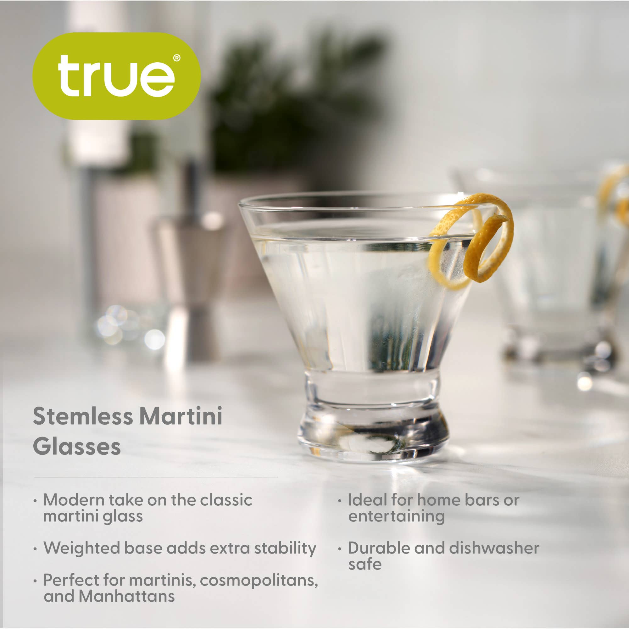 Stemless Martini Glasses Set of 4