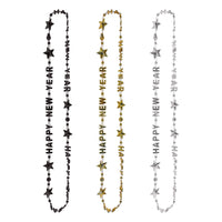 Black, Gold, and Silver Happy New Year Beads-Of-Expression