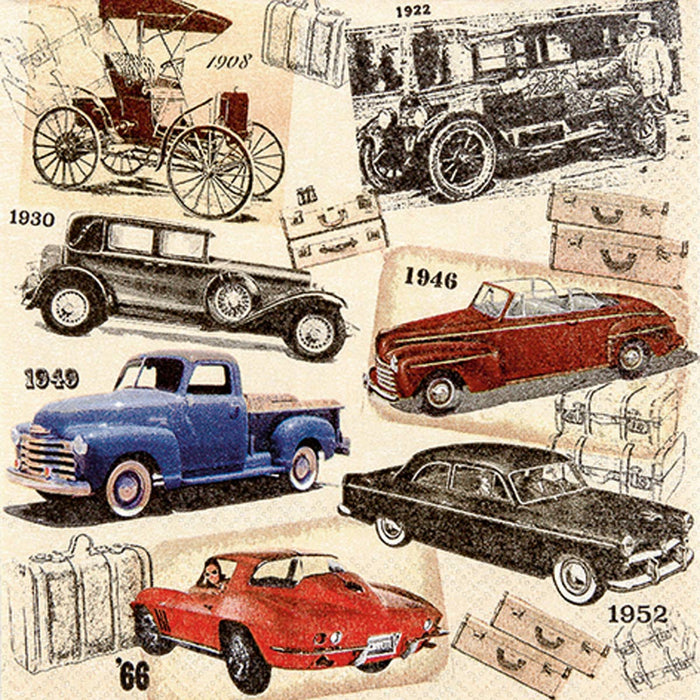 Classic Cars Paper Cocktail Napkins - 20CT
