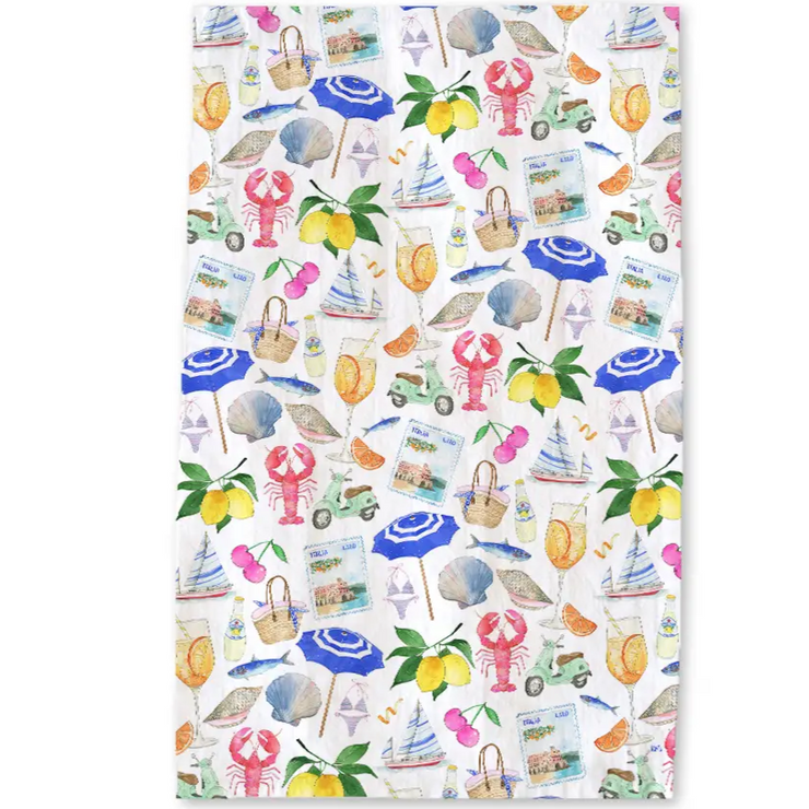 Amalfi Coast Italian Summer Tea Towel
