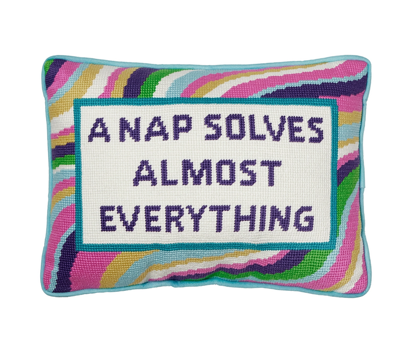 Nap Solves Almost Everything Embroidered Pillow