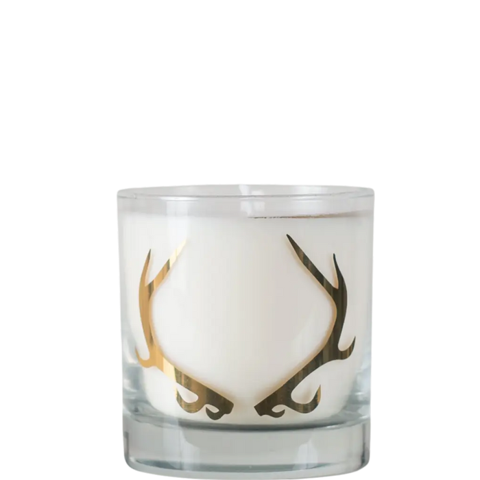 Mountain Pine Scented Antler Soy Candle w/ 20K Gold Screen Print