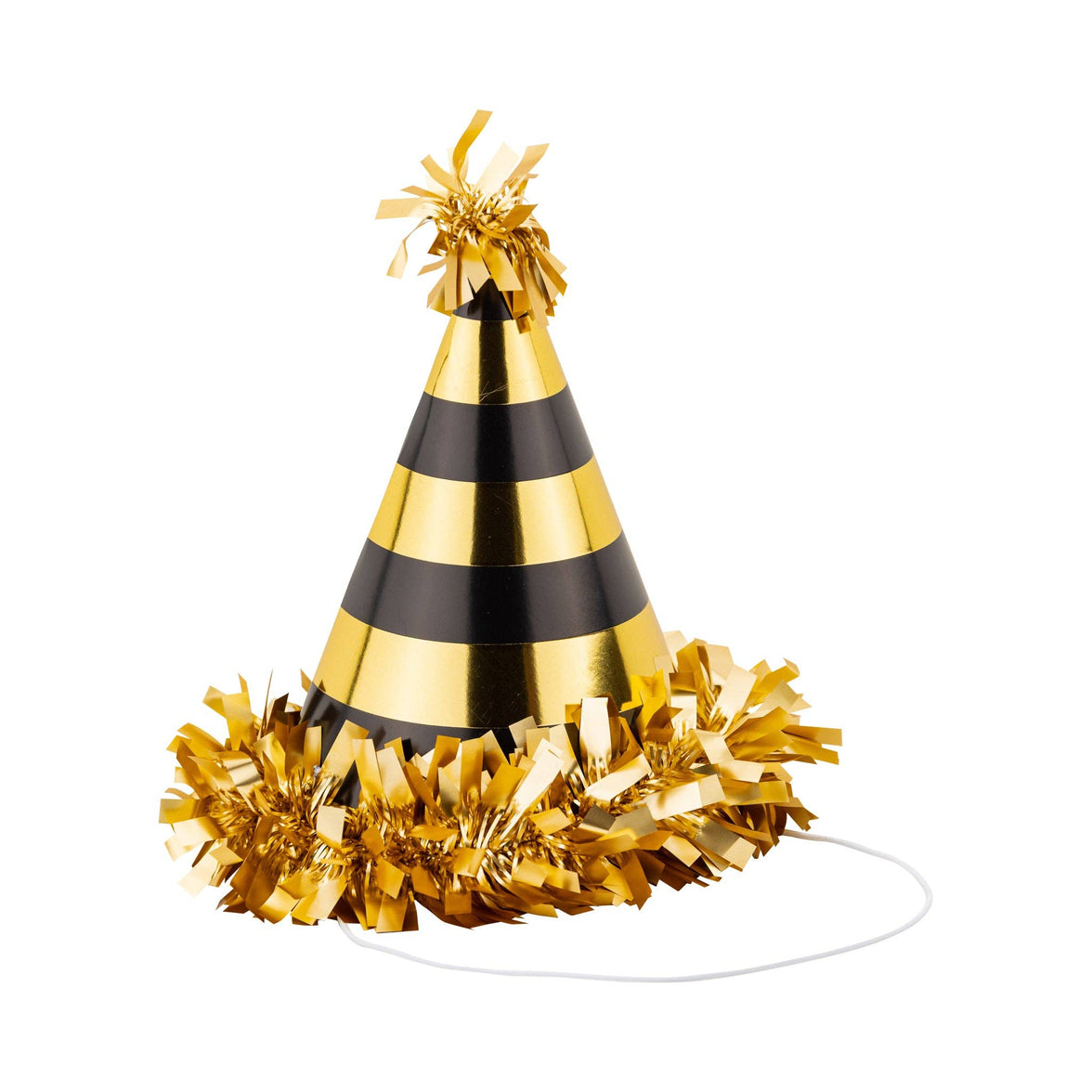 Black and Gold Party Hats - 8CT