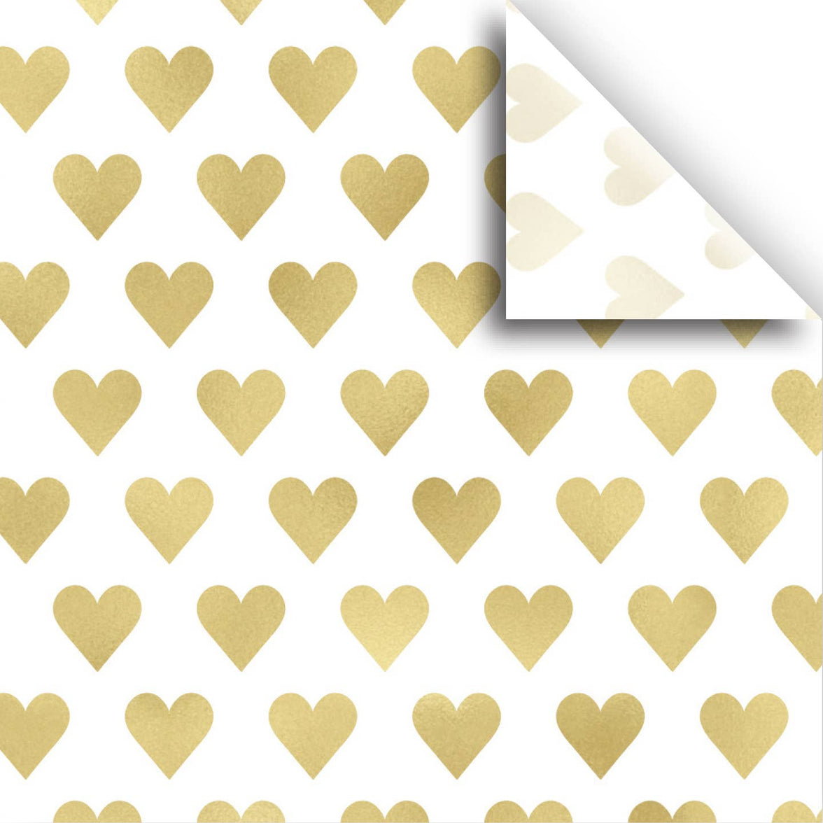 Golden Hearts Printed Tissue Paper