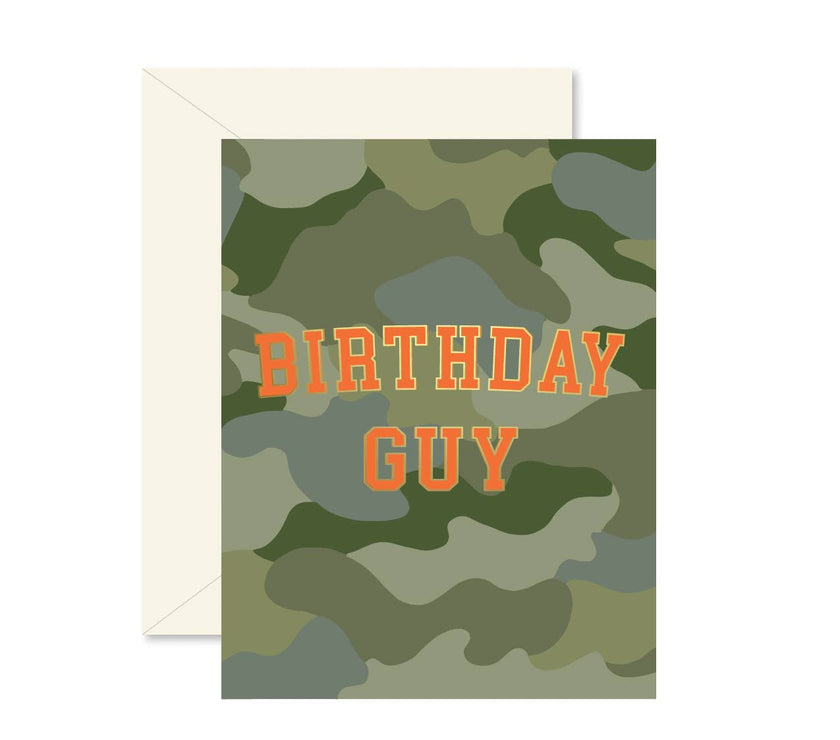 Camo Birthday Guy Greeting Card