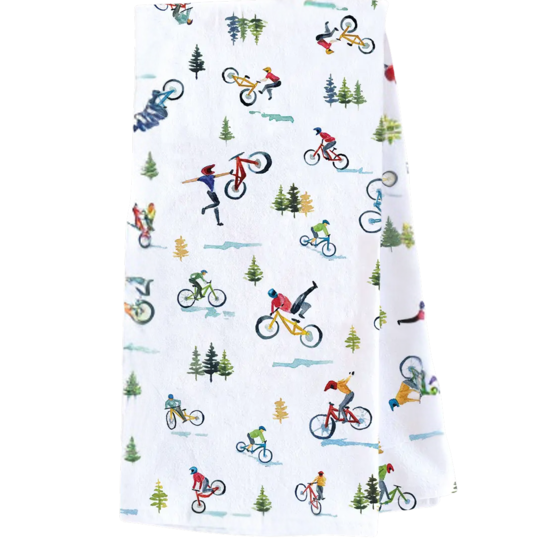 Mountain Biking Tea Towel