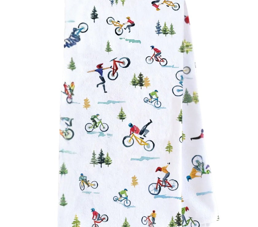 Mountain Biking Tea Towel
