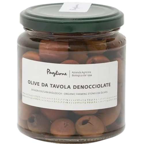 Organic Pitted Black Table Olives by Agricola Paglione