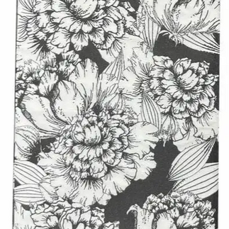 Black and White Floral Napkins 40CT