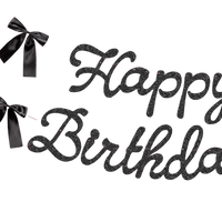 Black Bow Happy Birthday Banner