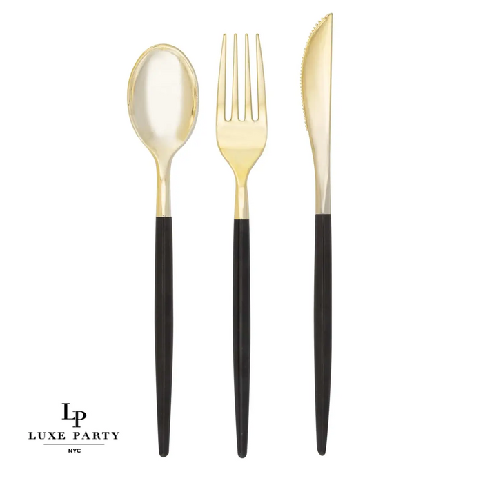 Black and Gold Cutlery Set - 32 Pieces