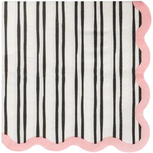 White + Black Striped Cocktail Napkins