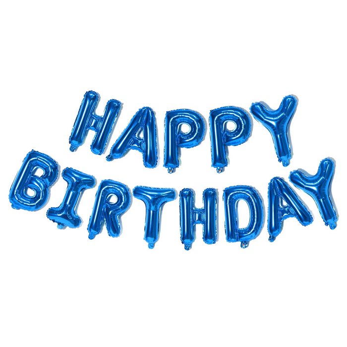 Blue Happy Birthday Balloon Banner