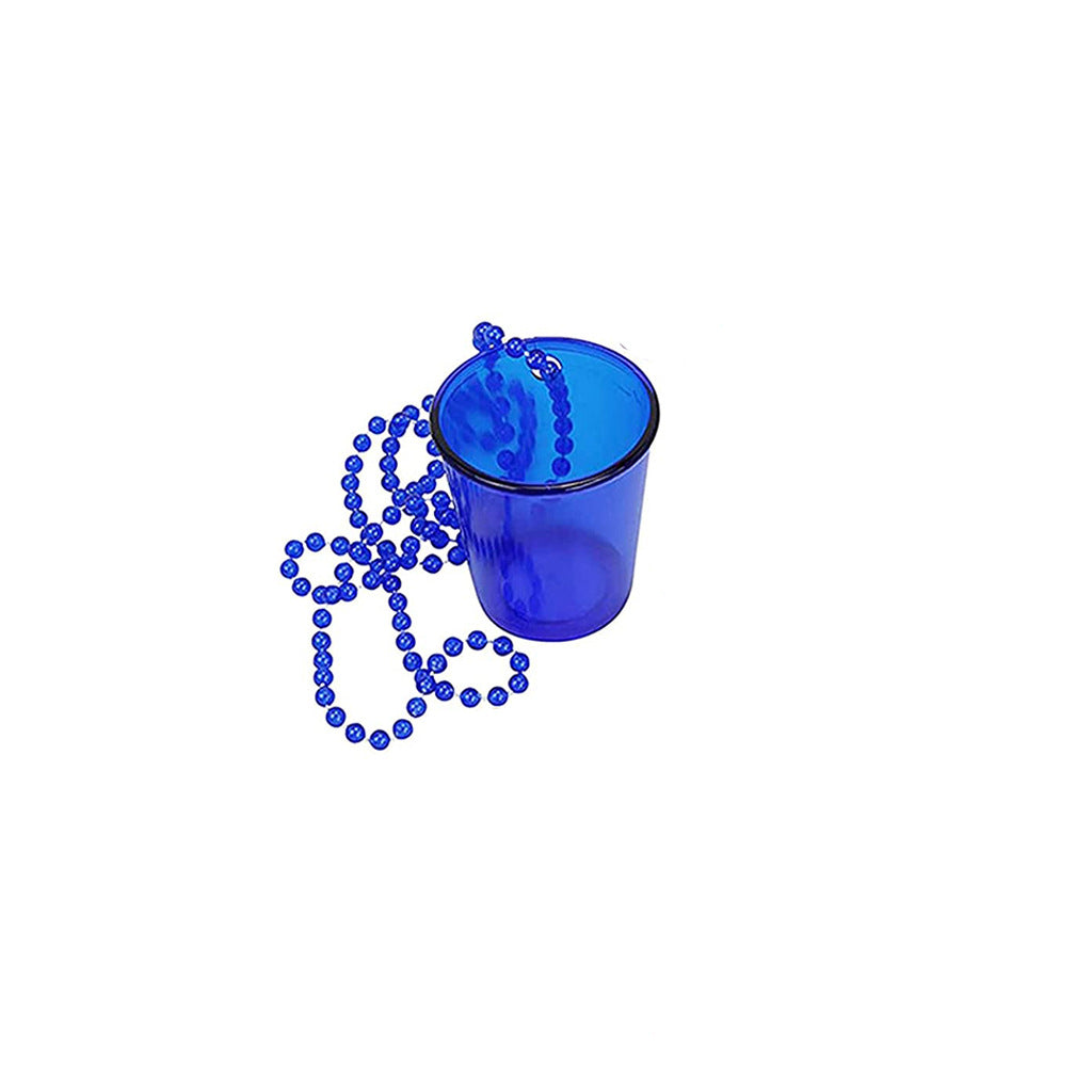 Blue Beaded Shot Glass Necklace