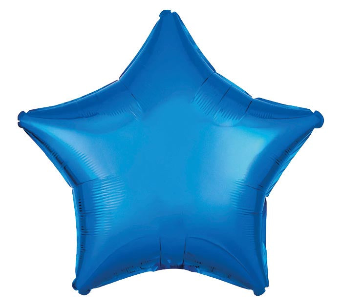 Blue Metallic Star 19" Mylar Balloon