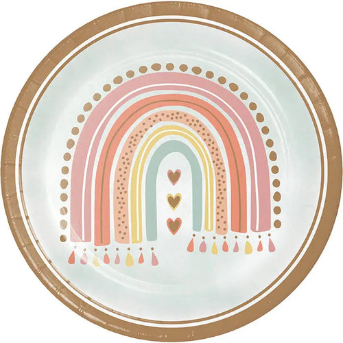Boho Rainbow Dinner Plates 8CT