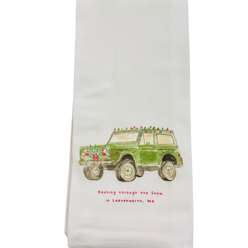 Christmas Light Bronco Tea Towel