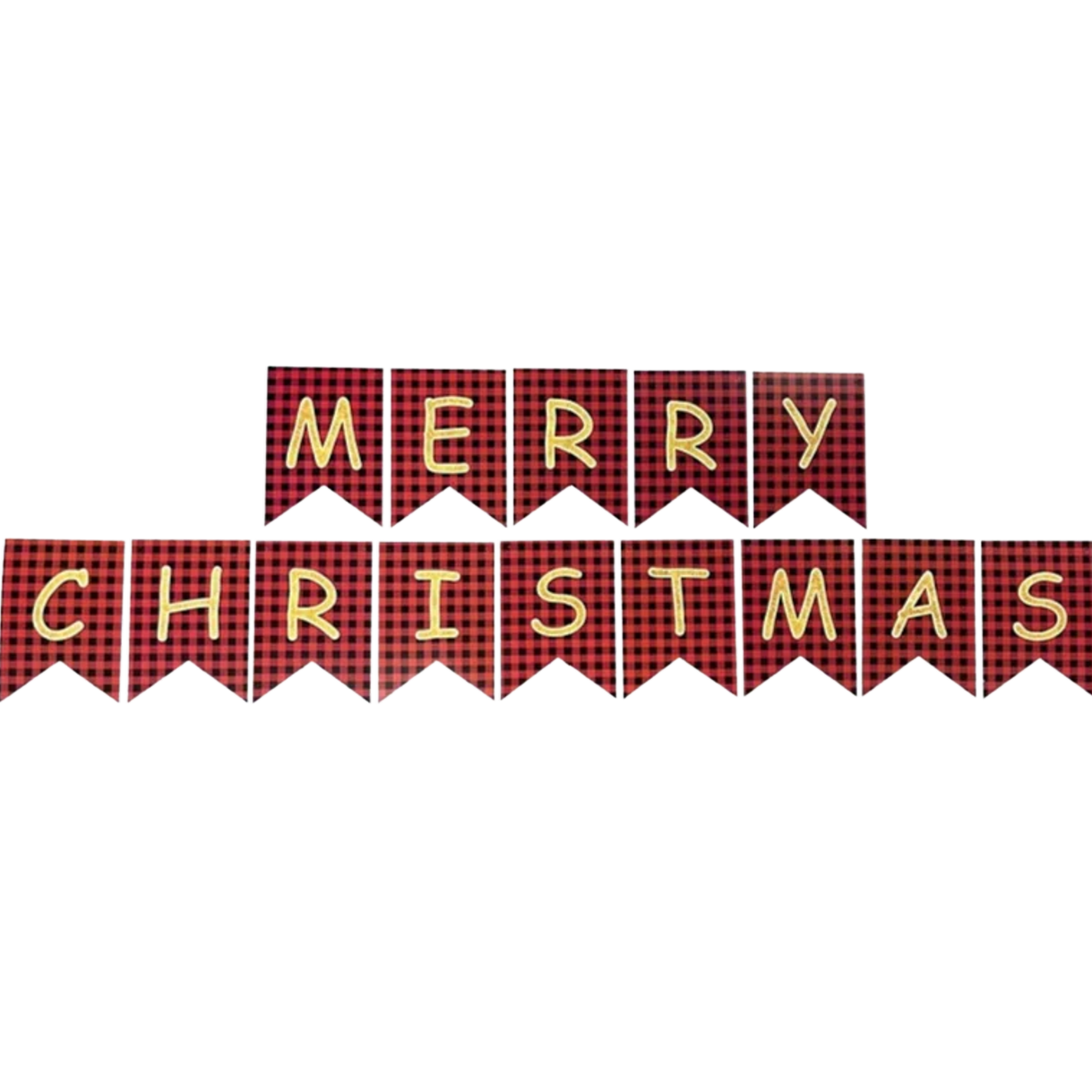 Merry Christmas Buffalo Plaid Banner