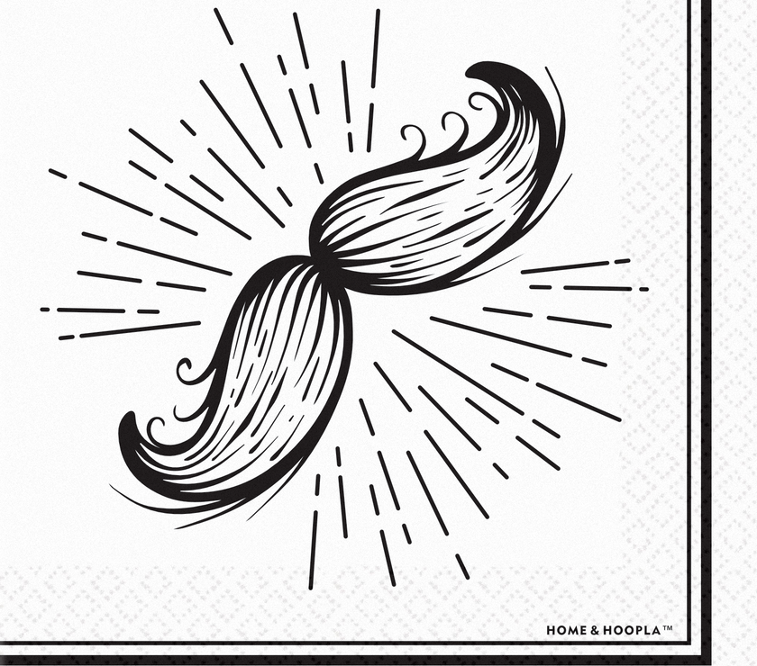 Mustache Theme Party Cocktail Napkins -16CT